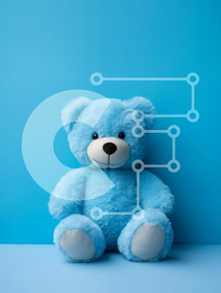 Intra Συλλεκτικό Ξύλινο Παζλ Plywood  4mm - Μπλε αρκουδάκι Σε Ξύλινο Κουτί - Διαστάσεις: 10x10 cm – 25 κομμάτια