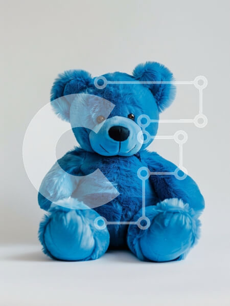 Intra Συλλεκτικό Ξύλινο Παζλ Plywood  4mm - Μπλε αρκουδάκι σε άσπρο φόντο Σε Ξύλινο Κουτί - Διαστάσεις: 10x10 cm – 25 κομμάτια