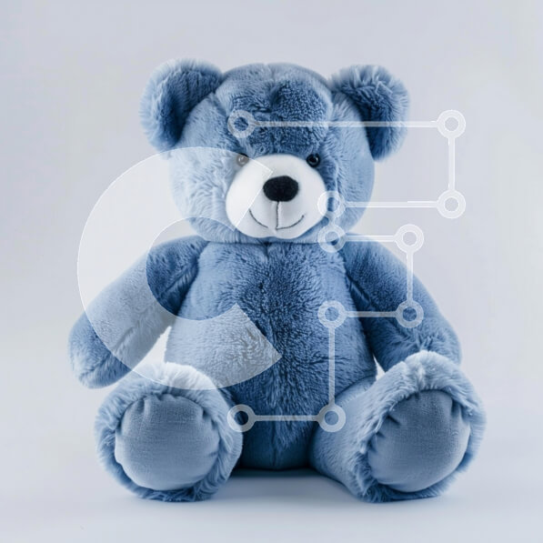 Intra Συλλεκτικό Ξύλινο Παζλ Plywood  4mm - Λούτρινο μπλε αρκουδάκι Σε Ξύλινο Κουτί - Διαστάσεις: 10x10 cm – 25 κομμάτια