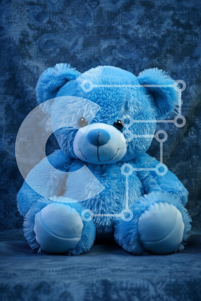 Intra Συλλεκτικό Ξύλινο Παζλ Plywood  4mm - Μπλε βελούδινο αρκουδάκι Σε Ξύλινο Κουτί - Διαστάσεις: 10x10 cm – 25 κομμάτια