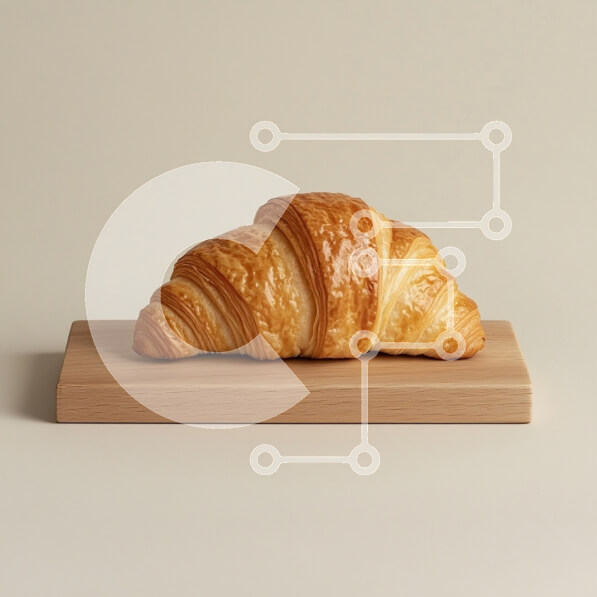 Σετ των 2 Intra Συλλεκτικό Ξύλινο Παζλ Plywood  4mm - Χρυσό κρουασάν σε ξύλινη σανίδα Σε Ξύλινο Κουτί - Διαστάσεις: 10x10 cm – 25 κομμάτια