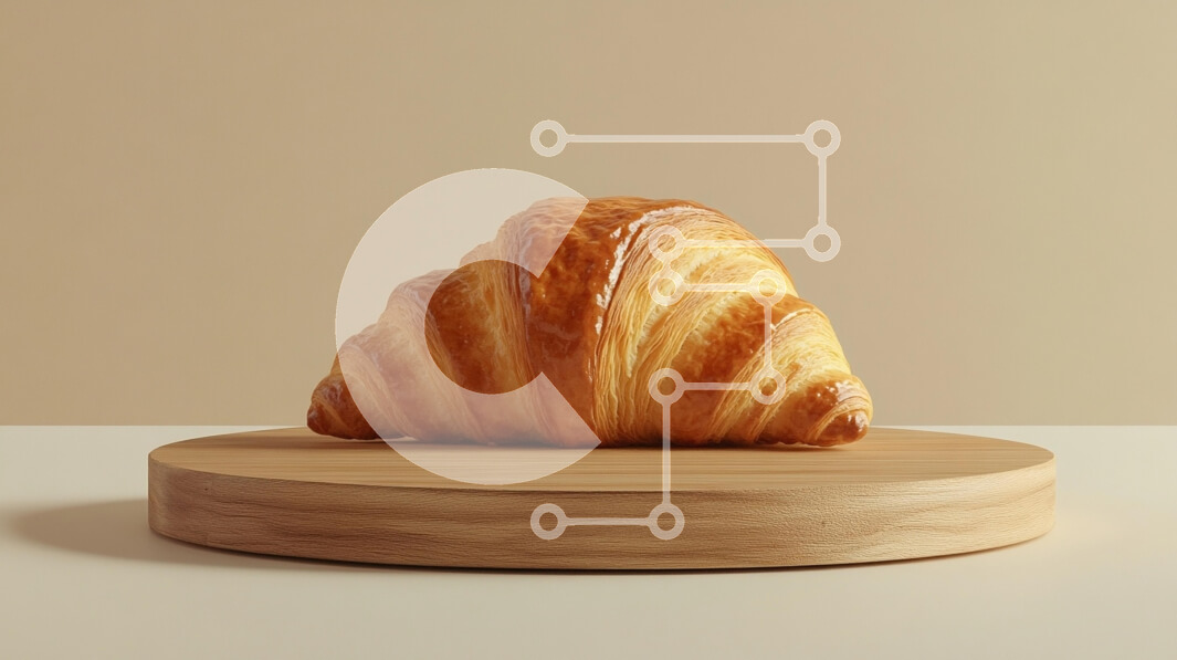 Σετ των 2 Intra Συλλεκτικό Ξύλινο Παζλ Plywood  4mm - Φρεσκοψημένο κρουασάν Σε Ξύλινο Κουτί - Διαστάσεις: 10x10 cm – 25 κομμάτια