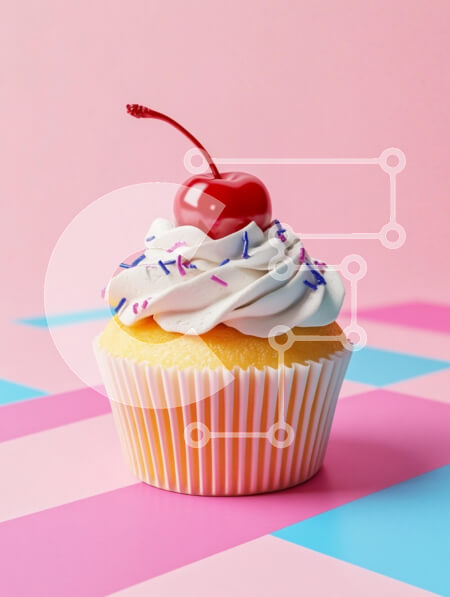 Σετ των 2 Intra Συλλεκτικό Ξύλινο Παζλ Plywood  4mm - Πολύχρωμο Cupcake με Κεράσι από πάνω Σε Ξύλινο Κουτί - Διαστάσεις: 10x10 cm – 25 κομμάτια