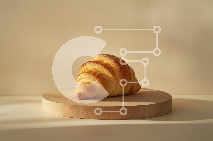 Σετ των 2 Intra Συλλεκτικό Ξύλινο Παζλ Plywood  4mm - Κρουασάν σε ξύλινη σανίδα Σε Ξύλινο Κουτί - Διαστάσεις: 10x10 cm – 25 κομμάτια