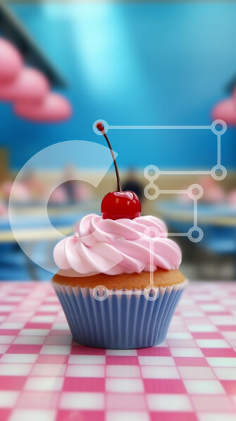 Intra Συλλεκτικό Ξύλινο Παζλ Plywood  4mm - Cupcake με Pink Frosting και Cherry Σε Ξύλινο Κουτί - Διαστάσεις: 10x10 cm – 25 κομμάτια