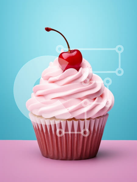 Σετ των 2 Intra Συλλεκτικό Ξύλινο Παζλ Plywood  4mm - Λαχταριστό cupcake με κεράσι από πάνω Σε Ξύλινο Κουτί - Διαστάσεις: 10x10 cm – 25 κομμάτια