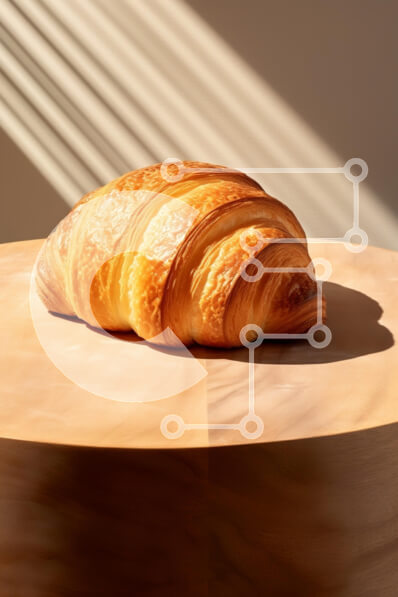 Σετ των 2 Intra Συλλεκτικό Ξύλινο Παζλ Plywood  4mm - Κρουασάν σε ξύλινη επιφάνεια με φυσικό φως Σε Ξύλινο Κουτί - Διαστάσεις: 10x10 cm – 25 κομμάτια