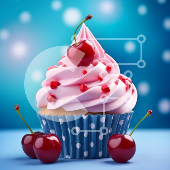 Σετ των 2 Intra Συλλεκτικό Ξύλινο Παζλ Plywood  4mm - Λαχταριστό Cupcake με κεράσια Σε Ξύλινο Κουτί - Διαστάσεις: 10x10 cm – 25 κομμάτια