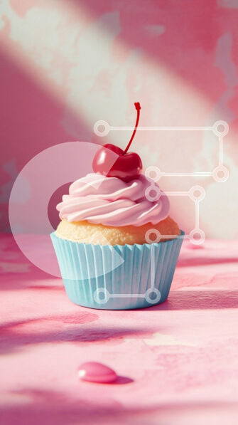 Intra Συλλεκτικό Ξύλινο Παζλ Plywood  4mm - Λαχταριστό cupcake με κεράσι από πάνω Σε Ξύλινο Κουτί - Διαστάσεις: 10x10 cm – 25 κομμάτια