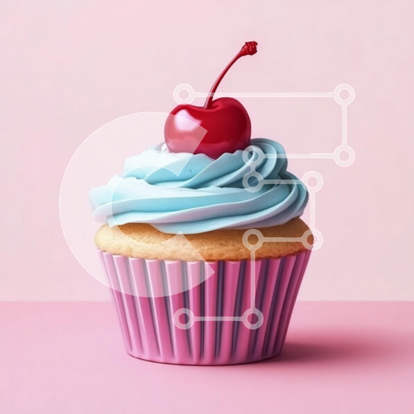 Σετ των 2 Intra Συλλεκτικό Ξύλινο Παζλ Plywood  4mm - Λαχταριστό Cupcake με Κεράσι Σε Ξύλινο Κουτί - Διαστάσεις: 10x10 cm – 25 κομμάτια