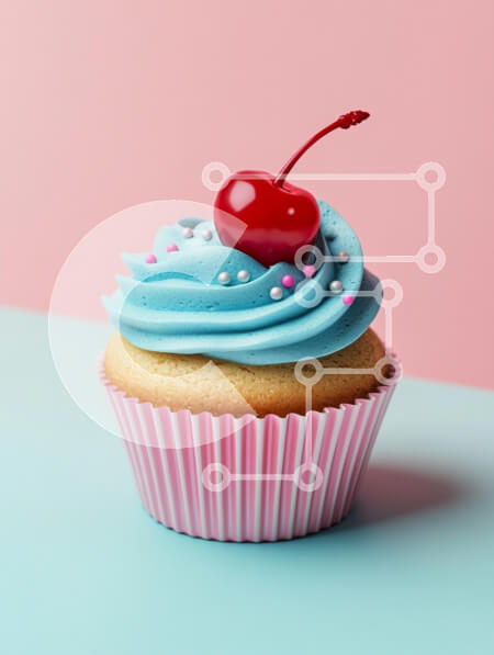 Σετ των 2 Intra Συλλεκτικό Ξύλινο Παζλ Plywood  4mm - Πολύχρωμο Cupcake με κεράσι και πασπαλίζουμε Σε Ξύλινο Κουτί - Διαστάσεις: 10x10 cm – 25 κομμάτια