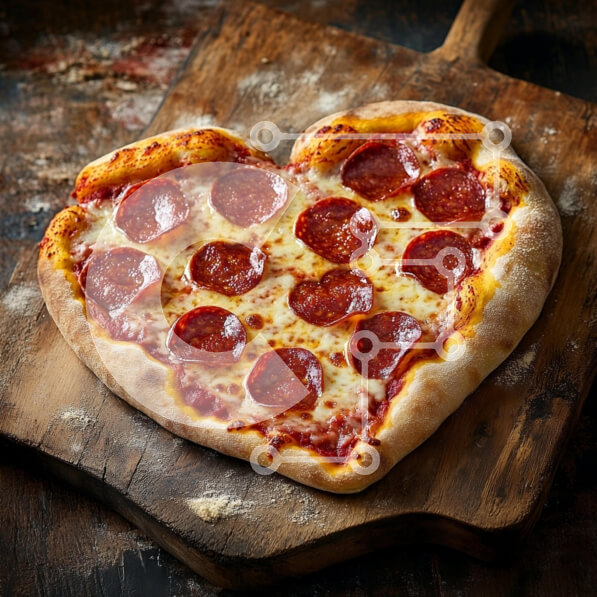 Σετ των 2 Intra Συλλεκτικό Ξύλινο Παζλ Plywood  4mm - Πίτσα Pepperoni σε σχήμα καρδιάς Σε Ξύλινο Κουτί - Διαστάσεις: 10x10 cm – 25 κομμάτια