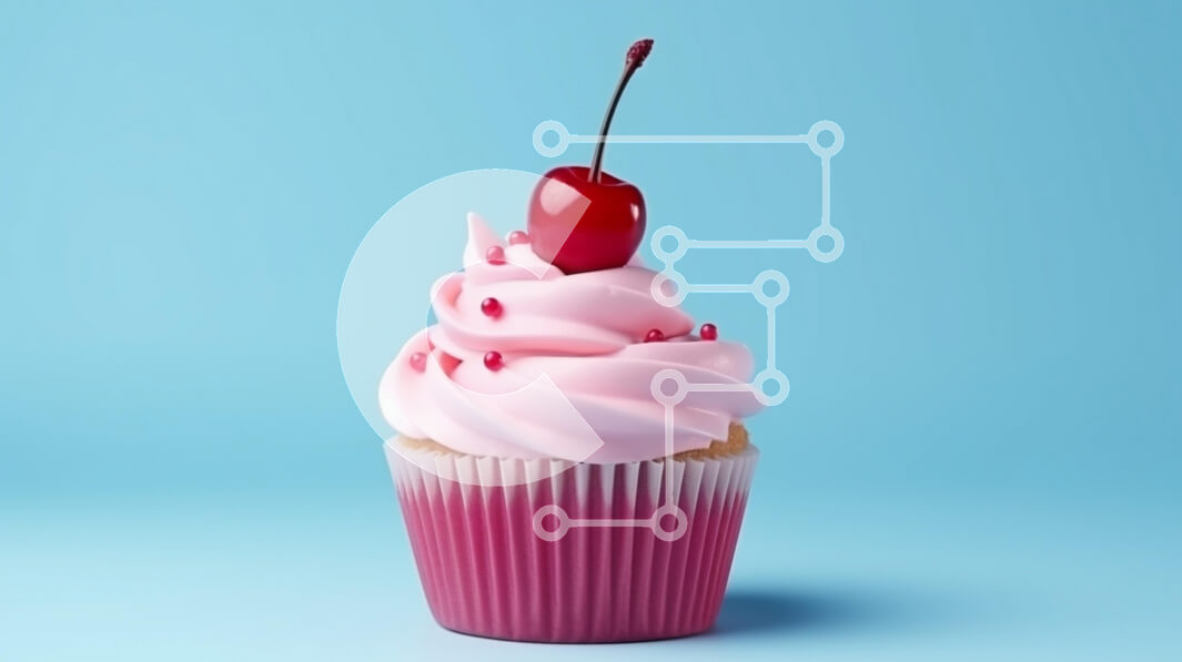 Σετ των 2 Intra Συλλεκτικό Ξύλινο Παζλ Plywood  4mm - Λαχταριστό Cupcake με Cherry and Pink Frosting Σε Ξύλινο Κουτί - Διαστάσεις: 10x10 cm – 25 κομμάτια