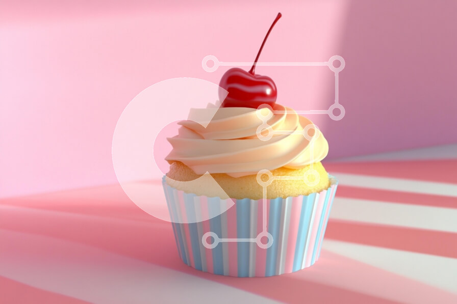 Σετ των 2 Intra Συλλεκτικό Ξύλινο Παζλ Plywood  4mm - Λαχταριστό cupcake με κεράσι από πάνω Σε Ξύλινο Κουτί - Διαστάσεις: 10x10 cm – 25 κομμάτια