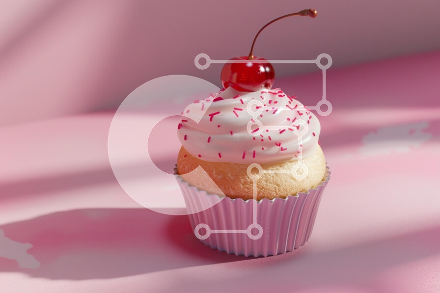 Σετ των 2 Intra Συλλεκτικό Ξύλινο Παζλ Plywood  4mm - Λαχταριστό cupcake με κεράσι και πασπαλίσματα Σε Ξύλινο Κουτί - Διαστάσεις: 10x10 cm – 25 κομμάτια