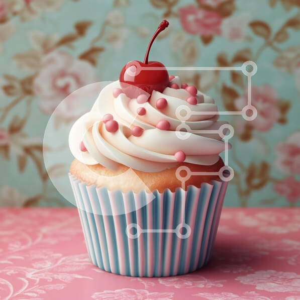 Σετ των 2 Intra Συλλεκτικό Ξύλινο Παζλ Plywood  4mm - Διακοσμητικό Cupcake με κεράσι και ψεκασμούς Σε Ξύλινο Κουτί - Διαστάσεις: 10x10 cm – 25 κομμάτια