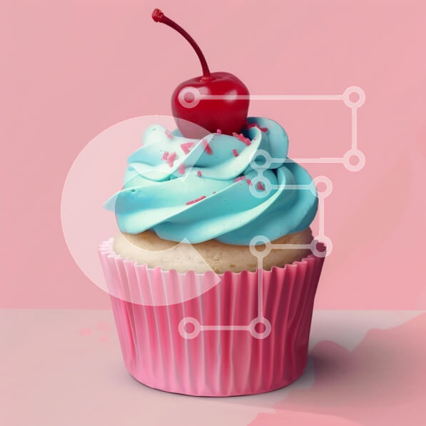 Σετ των 2 Intra Συλλεκτικό Ξύλινο Παζλ Plywood  4mm - Νόστιμο Cupcake με Blue Frosting και Cherry Σε Ξύλινο Κουτί - Διαστάσεις: 10x10 cm – 25 κομμάτια