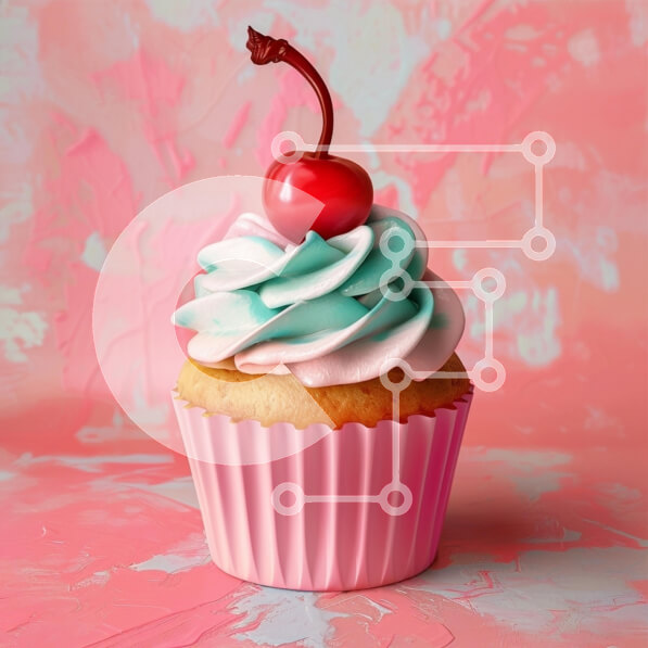 Σετ των 2 Intra Συλλεκτικό Ξύλινο Παζλ Plywood  4mm - Πολύχρωμο Cupcake με κεράσι Σε Ξύλινο Κουτί - Διαστάσεις: 10x10 cm – 25 κομμάτια