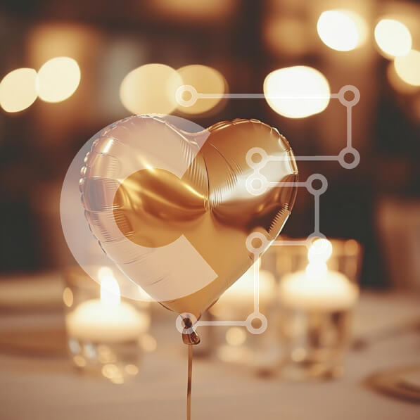 Intra Συλλεκτικό Ξύλινο Παζλ Plywood  4mm - Golden Heart Balloon με ρομαντική ατμόσφαιρα Σε Ξύλινο Κουτί - Διαστάσεις: 10x10 cm – 25 κομμάτια