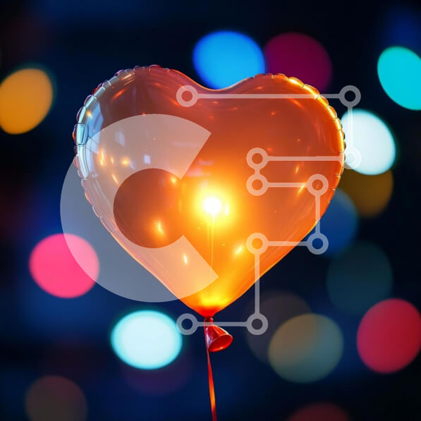 Intra Συλλεκτικό Ξύλινο Παζλ Plywood  4mm - Λαμπερό μπαλόνι σε σχήμα καρδιάς Σε Ξύλινο Κουτί - Διαστάσεις Puzzle: 10x10 cm – 25 κομμάτια