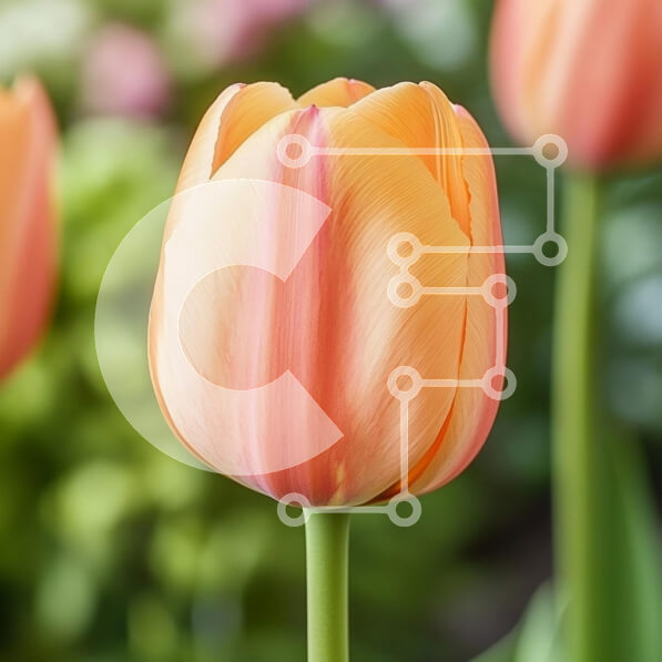 Intra Συλλεκτικό Ξύλινο Παζλ Plywood  4mm - Κοντινό πλάνο μιας πορτοκαλί τουλίπας στην άνθιση Σε Ξύλινο Κουτί - Διαστάσεις: 10x10 cm – 25 κομμάτια