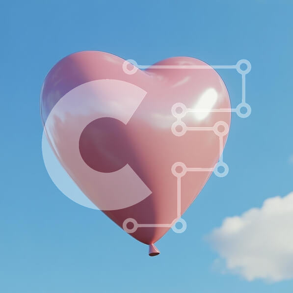 Intra Συλλεκτικό Ξύλινο Παζλ Plywood  4mm - Μπαλόνι σε σχήμα καρδιάς στον ουρανό Σε Ξύλινο Κουτί - Διαστάσεις: 10x10 cm – 25 κομμάτια