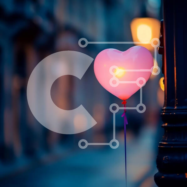 Intra Συλλεκτικό Ξύλινο Παζλ Plywood  4mm - Μπαλόνι σε σχήμα καρδιάς σε ρομαντικό σκηνικό δρόμου Σε Ξύλινο Κουτί - Διαστάσεις Puzzle: 10x10 cm – 25 κομμάτια