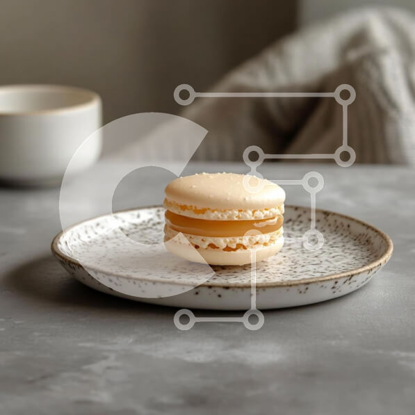 Σετ των 2 Intra Συλλεκτικό Ξύλινο Παζλ Plywood  4mm - Λεπτό μακαρόν σε ένα πιάτο Σε Ξύλινο Κουτί - Διαστάσεις: 10x10 cm – 25 κομμάτια