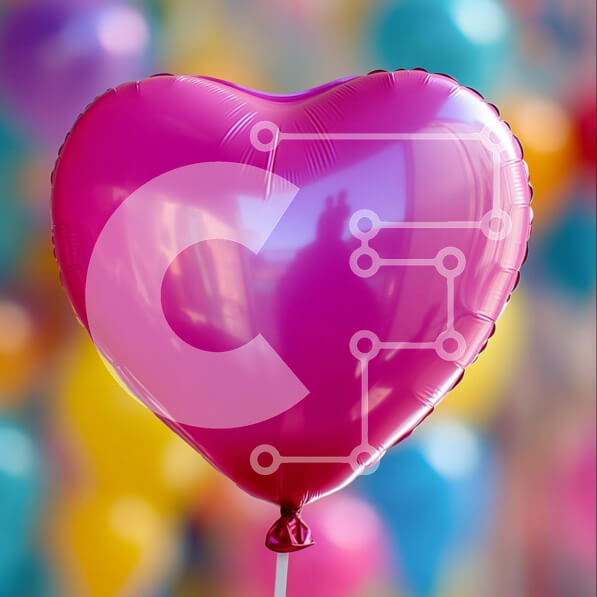 Intra Συλλεκτικό Ξύλινο Παζλ Plywood  4mm - Δονούμενο μπαλόνι σε σχήμα καρδιάς με πολύχρωμο φόντο Σε Ξύλινο Κουτί - Διαστάσεις Puzzle: 10x10 cm – 25 κομμάτια