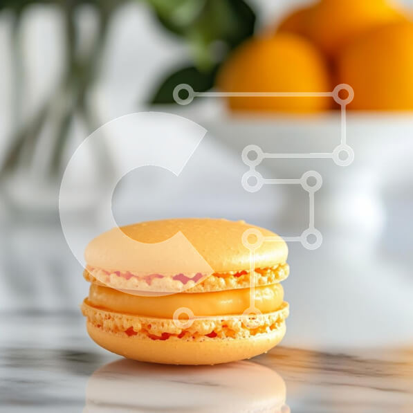 Σετ των 2 Intra Συλλεκτικό Ξύλινο Παζλ Plywood  4mm - Κίτρινο Macaron με πορτοκάλια στο φόντο Σε Ξύλινο Κουτί - Διαστάσεις: 10x10 cm – 25 κομμάτια