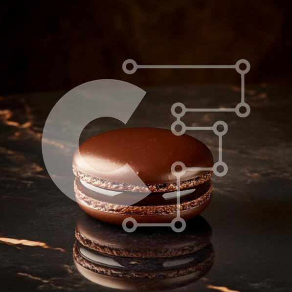 Σετ των 2 Intra Συλλεκτικό Ξύλινο Παζλ Plywood  4mm - Μακαρόν σοκολάτας σε μαρμάρινη επιφάνεια Σε Ξύλινο Κουτί - Διαστάσεις: 10x10 cm – 25 κομμάτια