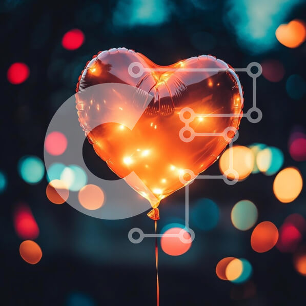 Intra Συλλεκτικό Ξύλινο Παζλ Plywood  4mm - Φωτιζόμενο μπαλόνι σε σχήμα καρδιάς Σε Ξύλινο Κουτί - Διαστάσεις Puzzle: 10x10 cm – 25 κομμάτια