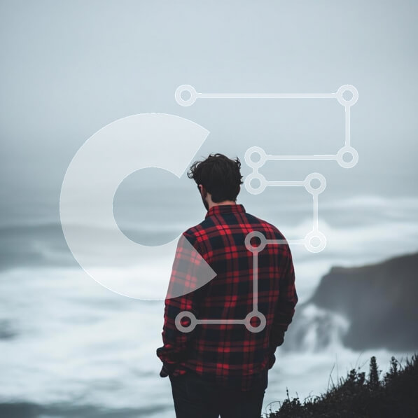 Intra Συλλεκτικό Ξύλινο Παζλ Plywood  4mm - Μοναχική φιγούρα με θέα στον ομιχλώδη ωκεανό Σε Ξύλινο Κουτί - Διαστάσεις: 10x10 cm – 25 κομμάτια