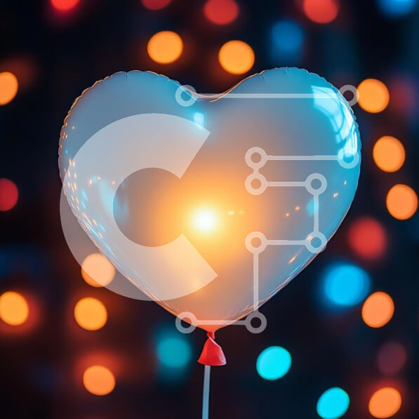 Intra Συλλεκτικό Ξύλινο Παζλ Plywood  4mm - Μπαλόνι σε σχήμα καρδιάς με πολύχρωμα φώτα Σε Ξύλινο Κουτί - Διαστάσεις: 10x10 cm – 25 κομμάτια