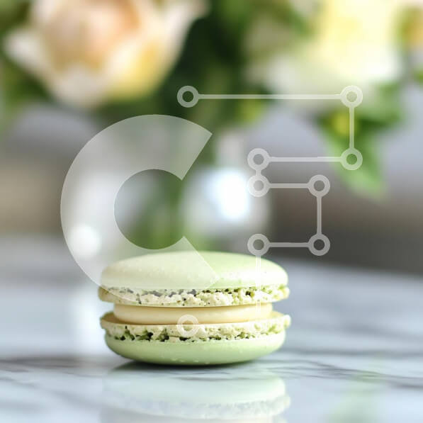 Σετ των 2 Intra Συλλεκτικό Ξύλινο Παζλ Plywood  4mm - Κομψό πράσινο Macaron σε μαρμάρινη επιφάνεια Σε Ξύλινο Κουτί - Διαστάσεις: 10x10 cm – 25 κομμάτια