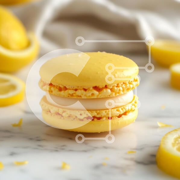 Σετ των 2 Intra Συλλεκτικό Ξύλινο Παζλ Plywood  4mm - Λαχταριστό κίτρινο μακαρόν με φέτες λεμονιού Σε Ξύλινο Κουτί - Διαστάσεις: 10x10 cm – 25 κομμάτια