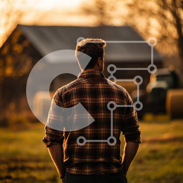 Intra Συλλεκτικό Ξύλινο Παζλ Plywood  4mm - Άτομο που παρακολουθεί το ηλιοβασίλεμα πέρα ​​από το αγροτικό τοπίο Σε Ξύλινο Κουτί - Διαστάσεις: 10x10 cm – 25 κομμάτια