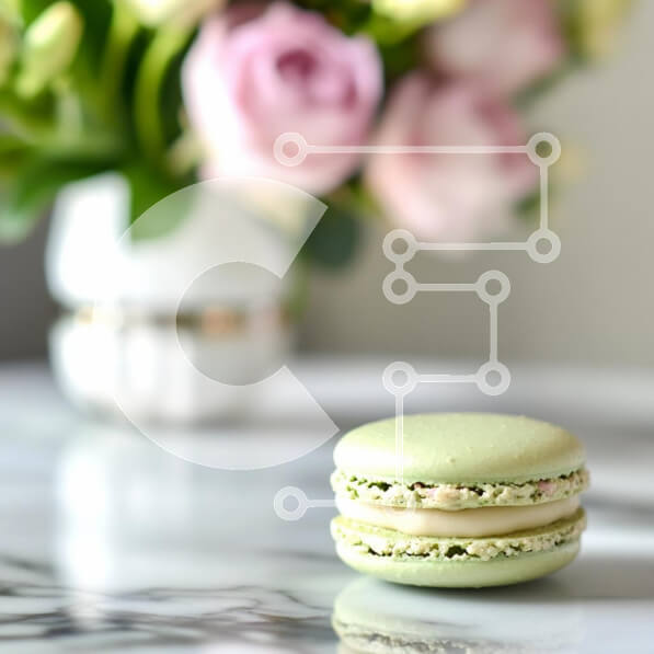 Σετ των 2 Intra Συλλεκτικό Ξύλινο Παζλ Plywood  4mm - Πράσινο μακαρόν με παστέλ τριαντάφυλλα στο φόντο Σε Ξύλινο Κουτί - Διαστάσεις: 10x10 cm – 25 κομμάτια