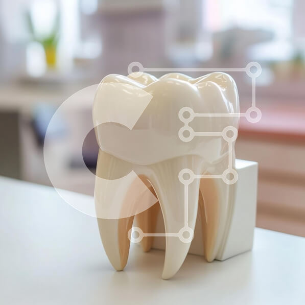 Intra Συλλεκτικό Ξύλινο Παζλ Plywood  4mm - Στυλιζαρισμένο οδοντιατρικό μοντέλο ενός δοντιού Σε Ξύλινο Κουτί - Διαστάσεις Puzzle: 10x10 cm – 25 κομμάτια