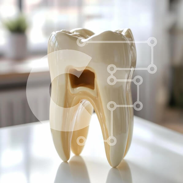 Intra Συλλεκτικό Ξύλινο Παζλ Plywood  4mm - Μοντέλο κεραμικών δοντιών Σε Ξύλινο Κουτί - Διαστάσεις Puzzle: 10x10 cm – 25 κομμάτια