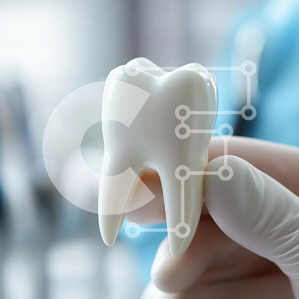 Intra Συλλεκτικό Ξύλινο Παζλ Plywood  4mm - Κοντινό πλάνο ενός ανθρώπινου δοντιού σε ένα οδοντιατρικό περιβάλλον Σε Ξύλινο Κουτί - Διαστάσεις Puzzle: 10x10 cm – 25 κομμάτια