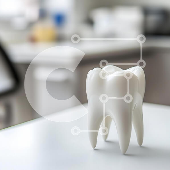 Intra Συλλεκτικό Ξύλινο Παζλ Plywood  4mm - Πρότυπο λευκού δοντιού στην επιφάνεια του οδοντιατρείου Σε Ξύλινο Κουτί - Διαστάσεις Puzzle: 10x10 cm – 25 κομμάτια