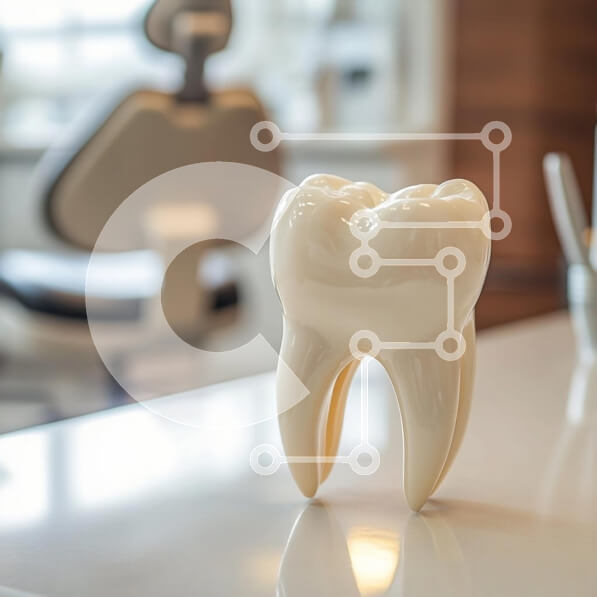 Intra Συλλεκτικό Ξύλινο Παζλ Plywood  4mm - Κεραμικό μοντέλο δοντιών σε Οδοντιατρείο Σε Ξύλινο Κουτί - Διαστάσεις Puzzle: 10x10 cm – 25 κομμάτια