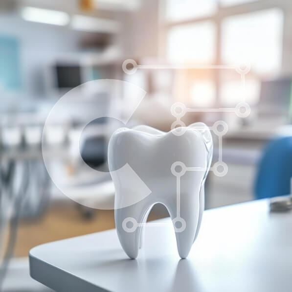 Intra Συλλεκτικό Ξύλινο Παζλ Plywood  4mm - Οδοντιατρικό μοντέλο ενός δοντιού σε μια σύγχρονη κλινική Σε Ξύλινο Κουτί - Διαστάσεις Puzzle: 10x10 cm – 25 κομμάτια