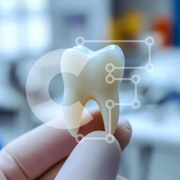 Intra Συλλεκτικό Ξύλινο Παζλ Plywood  4mm - Μοντέλο ενός δοντιού που κρατιέται σε ένα χέρι με γάντια Σε Ξύλινο Κουτί - Διαστάσεις Puzzle: 10x10 cm – 25 κομμάτια