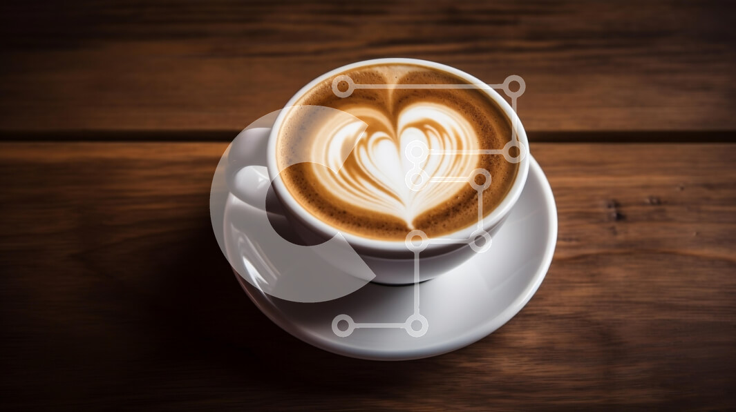 Σετ των 2 Intra Συλλεκτικό Ξύλινο Παζλ Plywood  4mm - Καπουτσίνο με Heart Latte Art σε ξύλινο τραπέζι Σε Ξύλινο Κουτί - Διαστάσεις: 10x10 cm – 25 κομμάτια