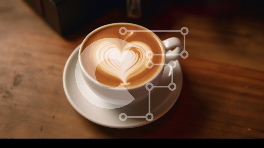 Σετ των 2 Intra Συλλεκτικό Ξύλινο Παζλ Plywood  4mm - Latte Art σε σχήμα καρδιάς σε λευκό κύπελλο σε ξύλινο τραπέζι Σε Ξύλινο Κουτί - Διαστάσεις: 10x10 cm – 25 κομμάτια