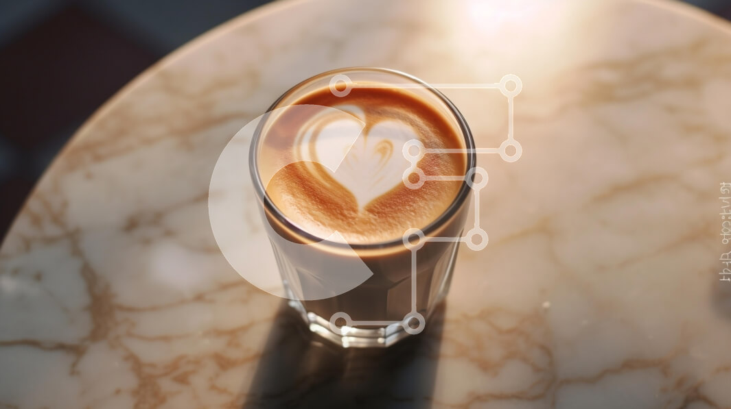 Σετ των 2 Intra Συλλεκτικό Ξύλινο Παζλ Plywood  4mm - Latte Art σε ένα διαφανές γυαλί σε μαρμάρινο τραπέζι Σε Ξύλινο Κουτί - Διαστάσεις: 10x10 cm – 25 κομμάτια