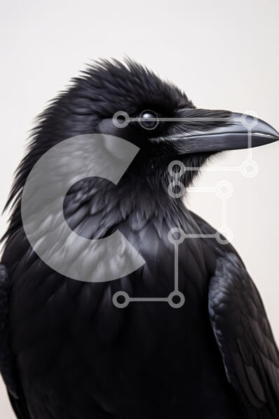 Σετ των 2 Intra Συλλεκτικό Ξύλινο Παζλ Plywood  4mm - Κοντινό πλάνο ενός κορακιού Σε Ξύλινο Κουτί - Διαστάσεις: 10x10 cm – 25 κομμάτια