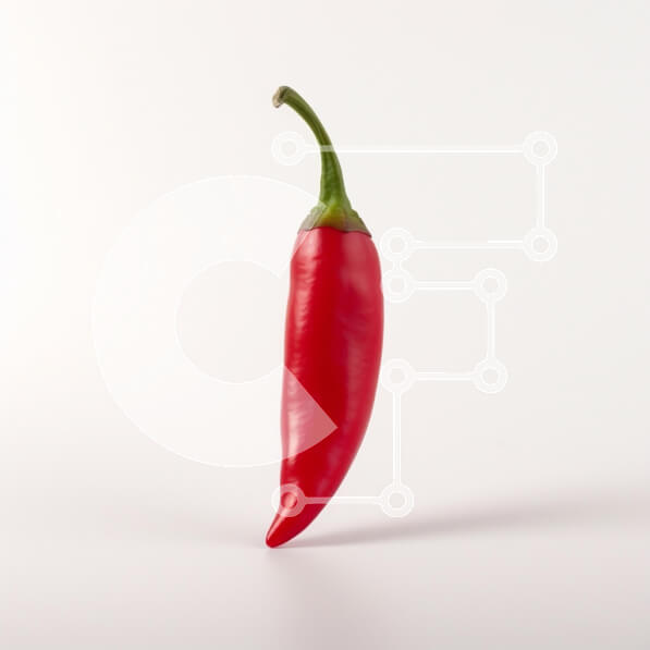 Σετ των 2 Intra Συλλεκτικό Ξύλινο Παζλ Plywood  4mm - Φρέσκο ​​κόκκινο πιπέρι τσίλι σε άσπρο φόντο Σε Ξύλινο Κουτί - Διαστάσεις: 10x10 cm – 25 κομμάτια